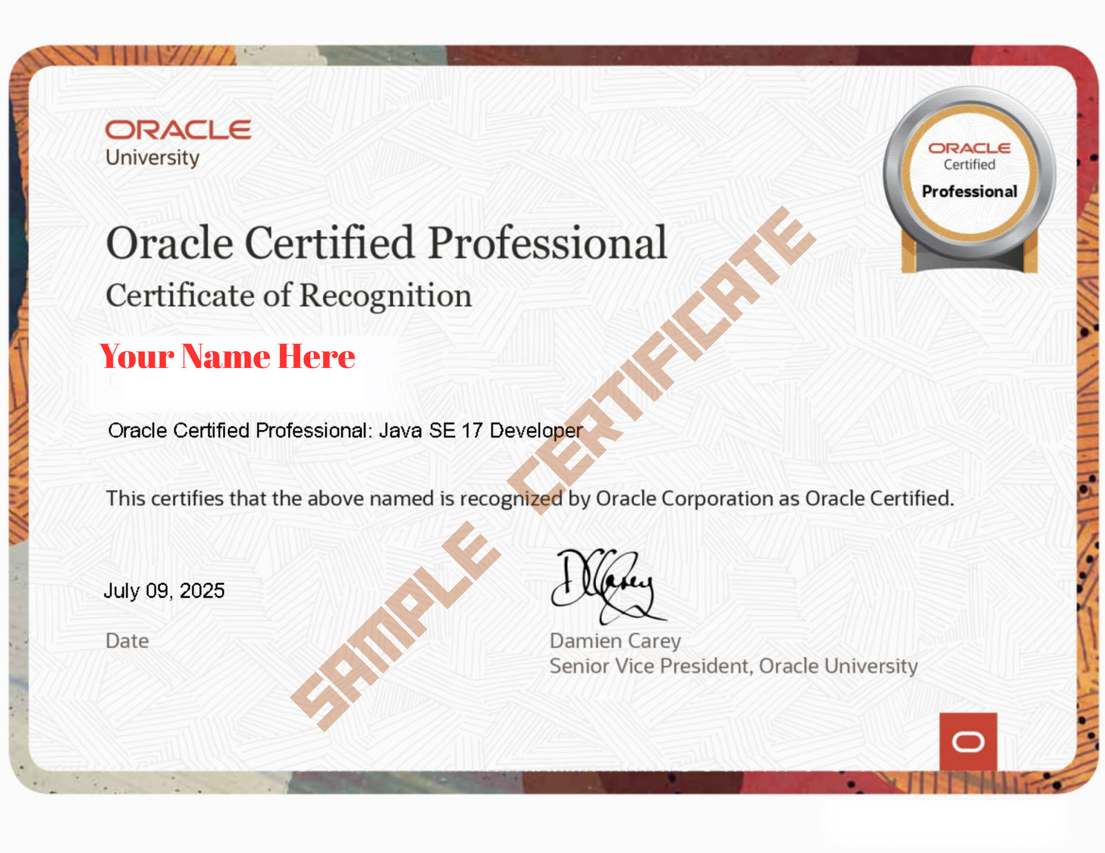 Sample Certificate